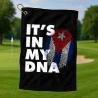 Cuba It's In My DNA Cuban Flag Fingerprint Golf Towel thumb 1