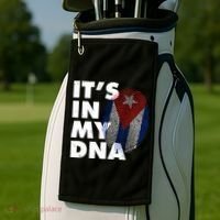Cuba It's In My DNA Cuban Flag Fingerprint Golf Towel thumb 2