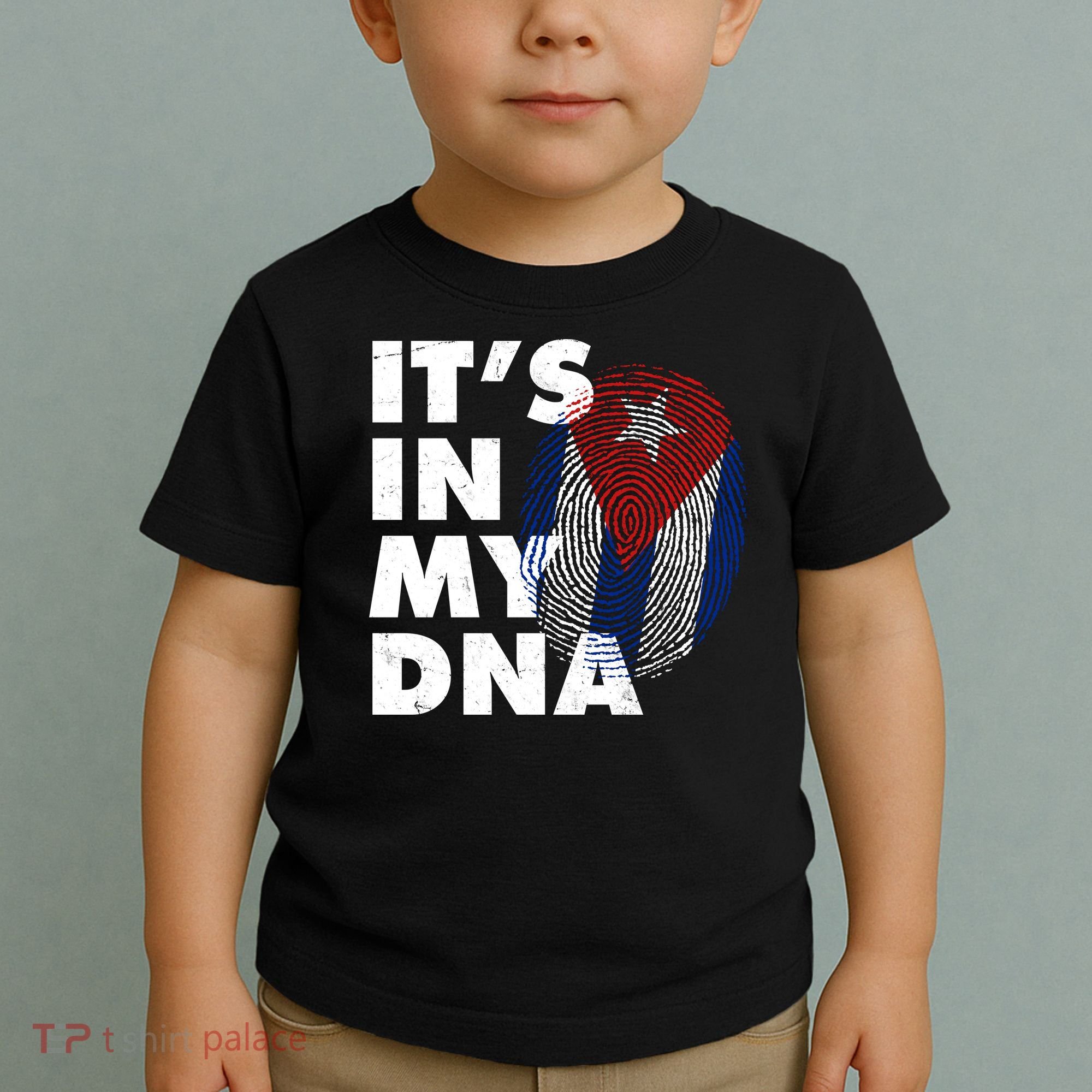 Cuba It's In My DNA Cuban Flag Fingerprint Toddler T-Shirt