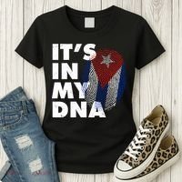 Cuba It's In My DNA Cuban Flag Fingerprint Women's T-Shirt thumb 3