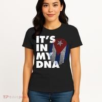 Cuba It's In My DNA Cuban Flag Fingerprint Women's T-Shirt thumb 4