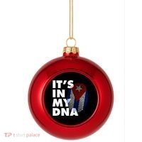 Cuba It's In My DNA Cuban Flag Fingerprint Plastic Christmas Ball Ornament thumb 0