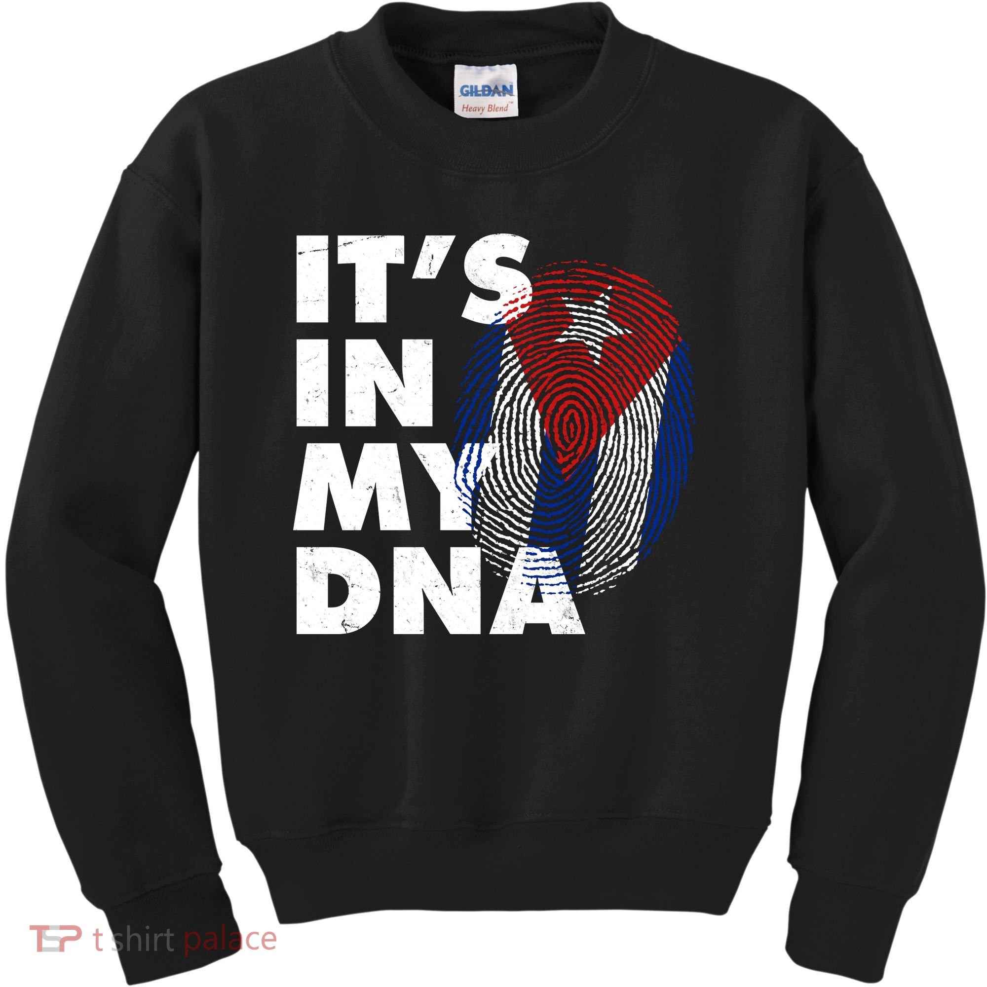 Cuba It's In My DNA Cuban Flag Fingerprint Kids Sweatshirt