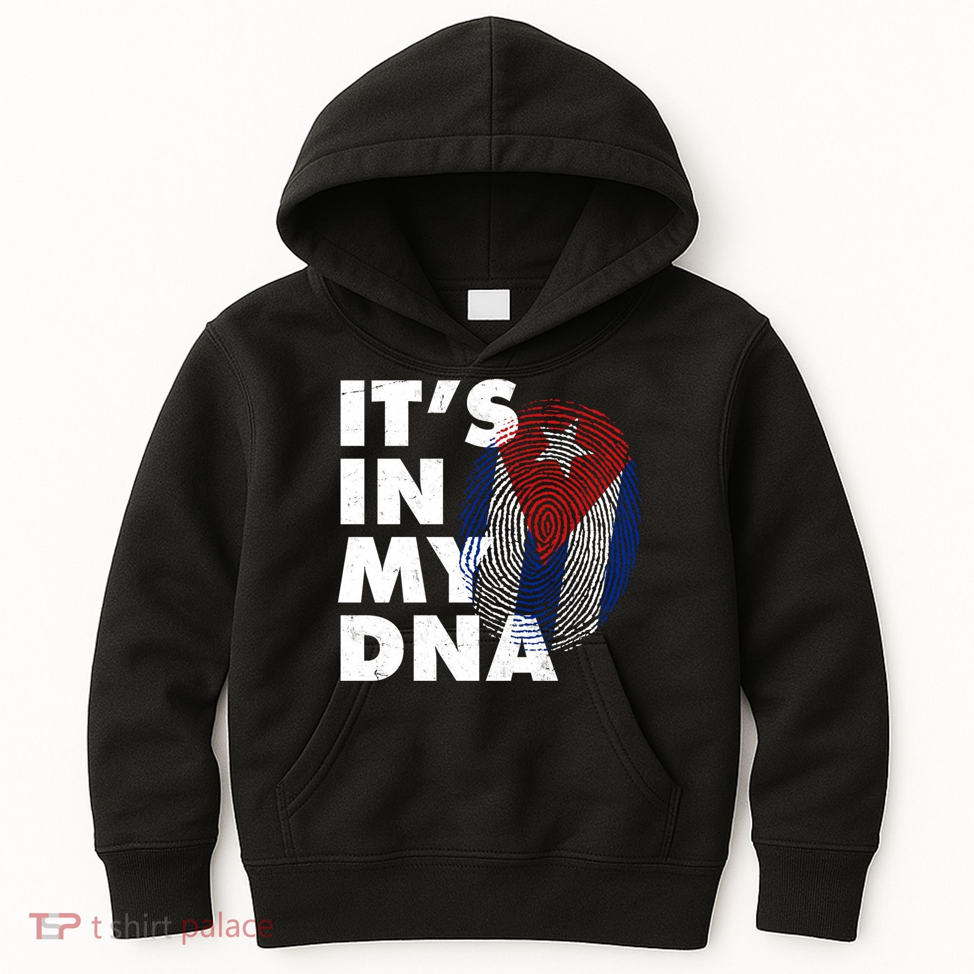 Cuba It's In My DNA Cuban Flag Fingerprint Kids Hoodie