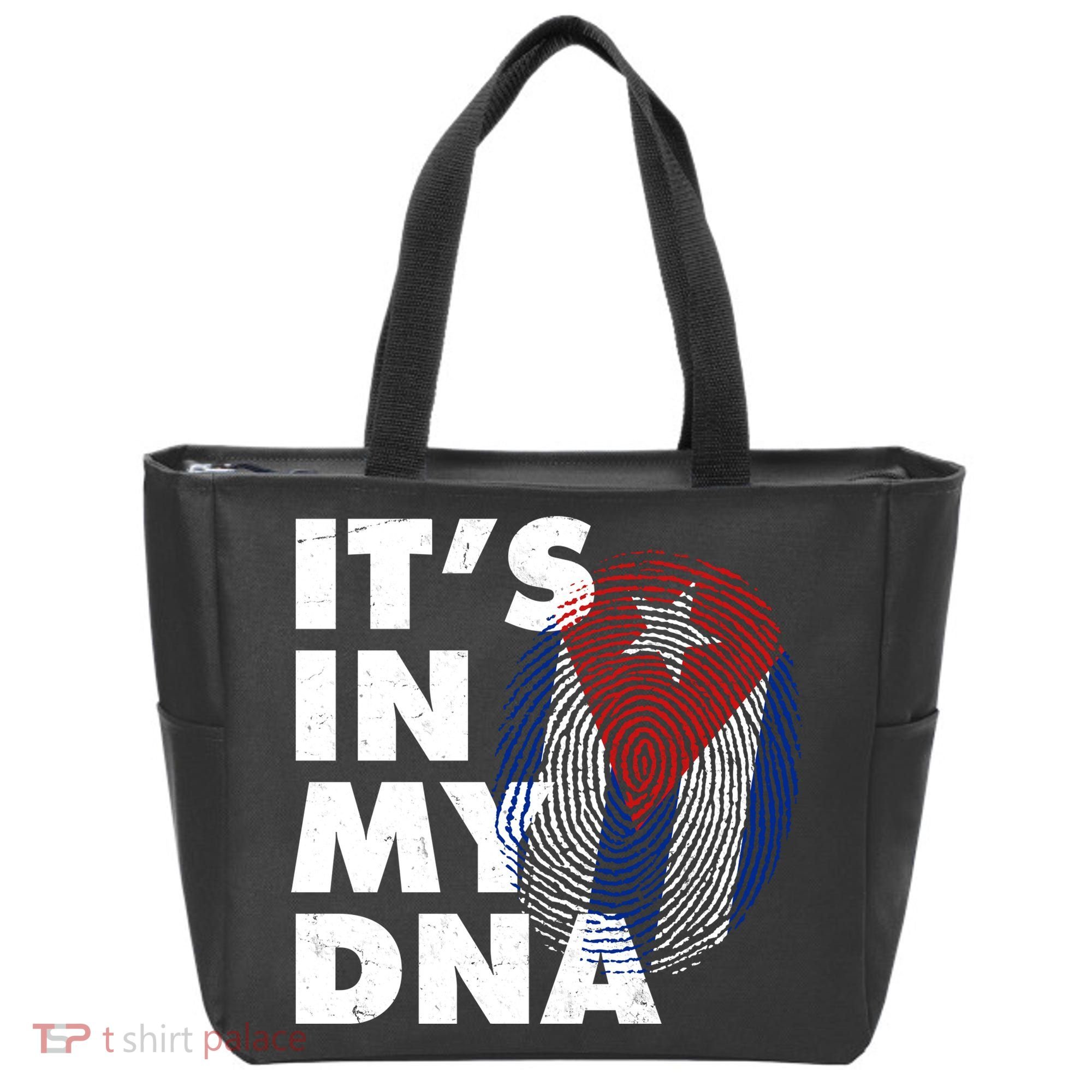 Cuba It's In My DNA Cuban Flag Fingerprint Tote Bag