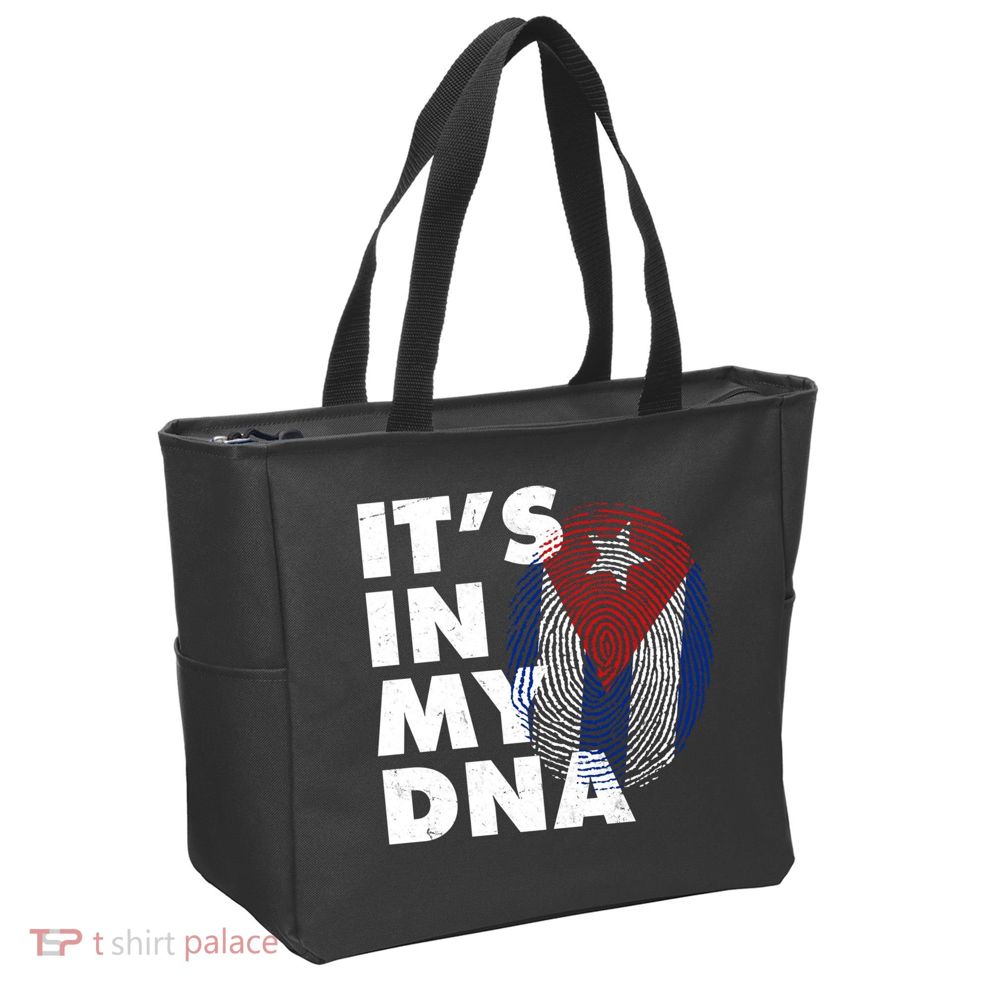 Cuba It's In My DNA Cuban Flag Fingerprint Tote Bag