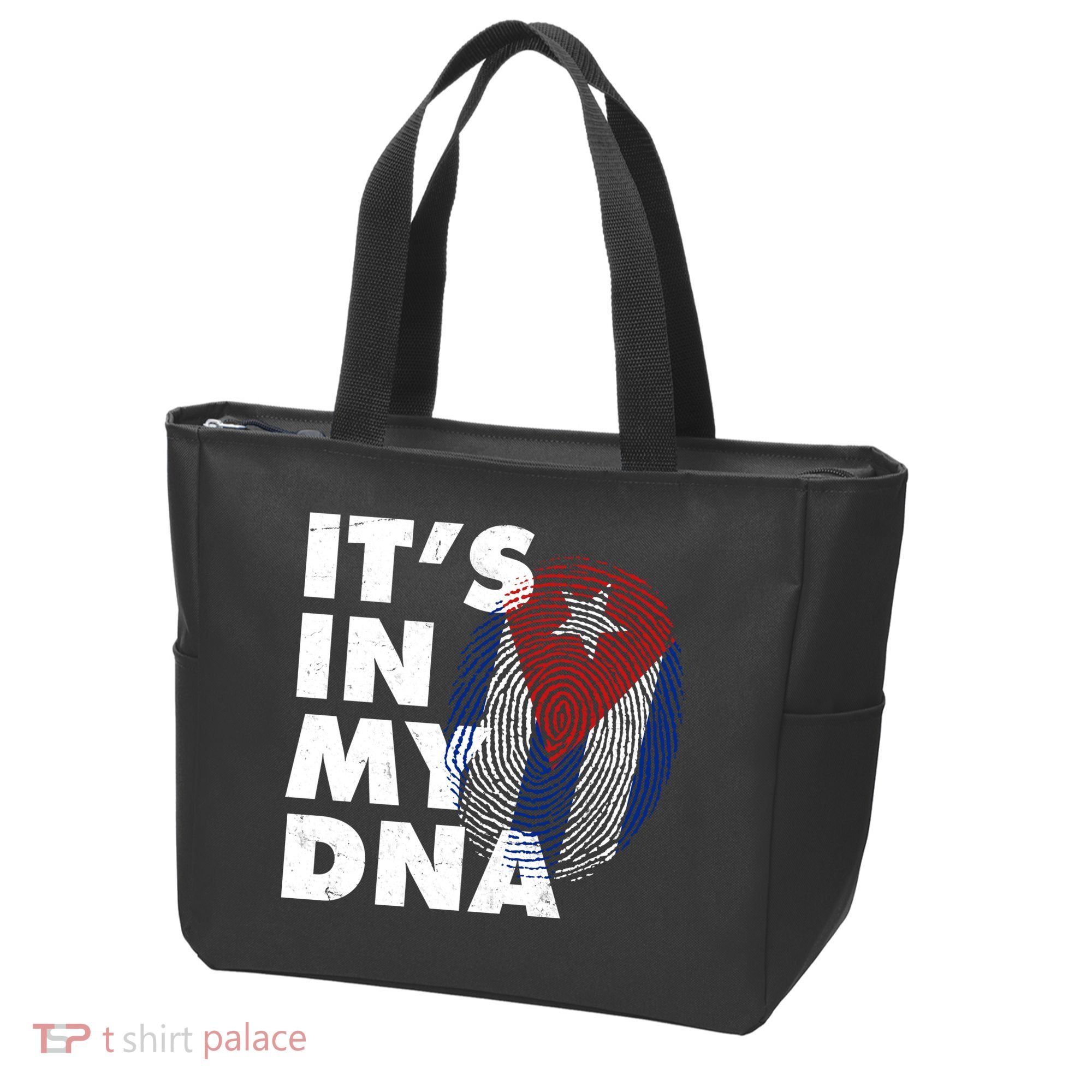 Cuba It's In My DNA Cuban Flag Fingerprint Tote Bag