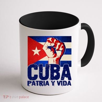 Cuba Patria Y Vida Cuban Flag Protest Fist Coffee Mug back