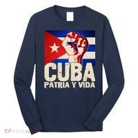 Cuba Patria Y Vida Cuban Flag Protest Fist Long Sleeve Shirt thumb 0