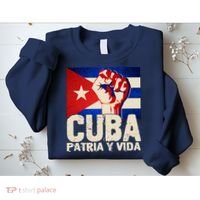 Cuba Patria Y Vida Cuban Flag Protest Fist Sweatshirt thumb 2