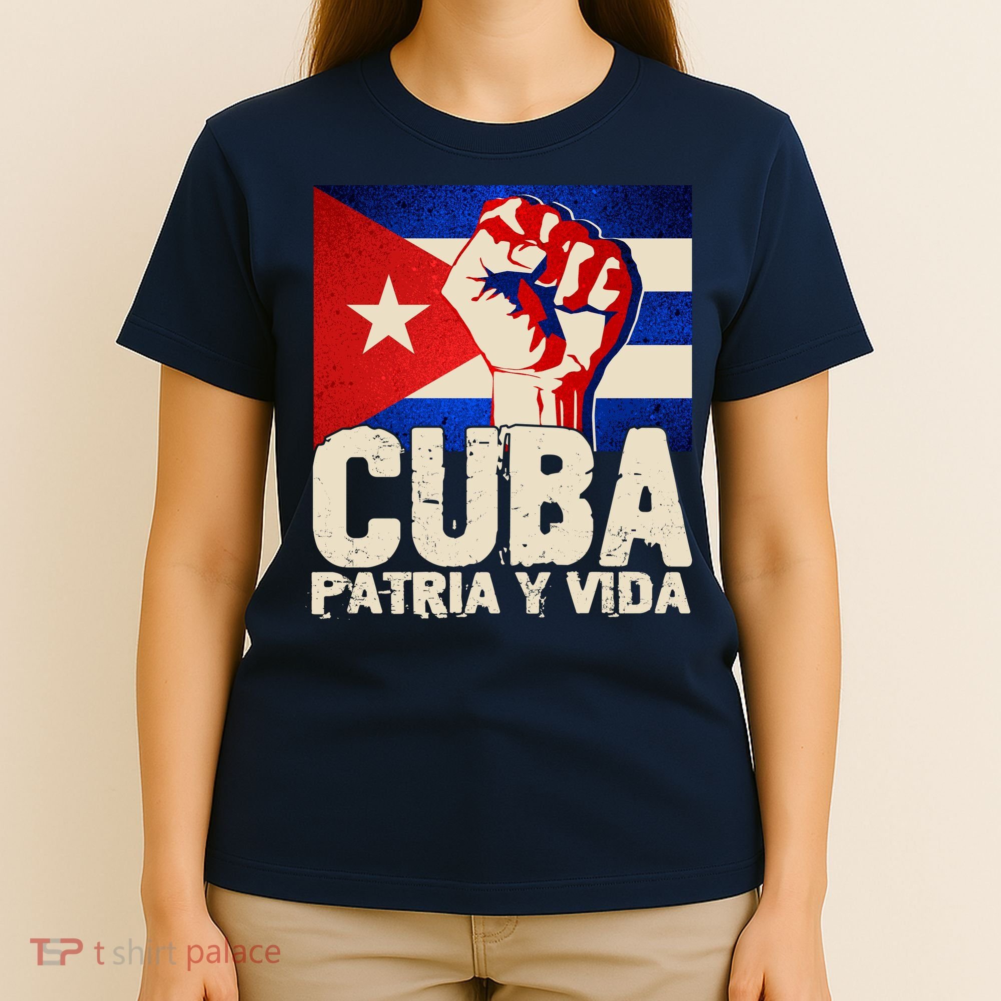 Cuba Patria Y Vida Cuban Flag Protest Fist T-Shirt
