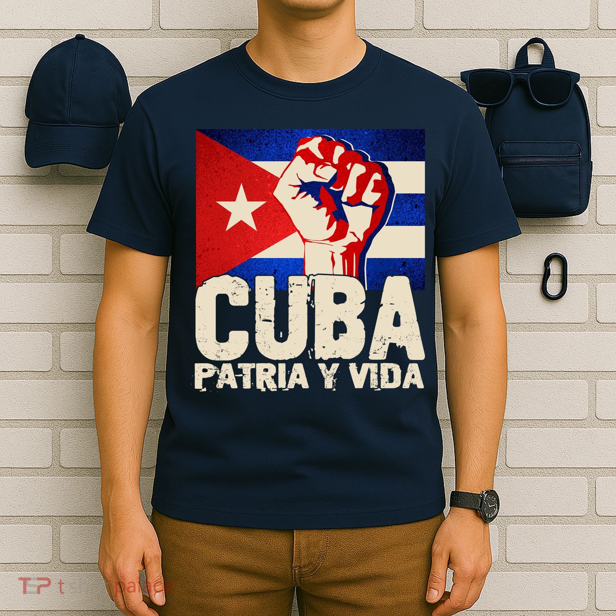 Cuba Patria Y Vida Cuban Flag Protest Fist T-Shirt