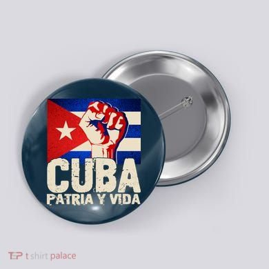 Cuba Patria Y Vida Cuban Flag Protest Fist Button