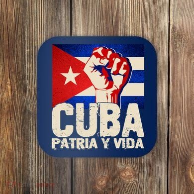Cuba Patria Y Vida Cuban Flag Protest Fist Coaster