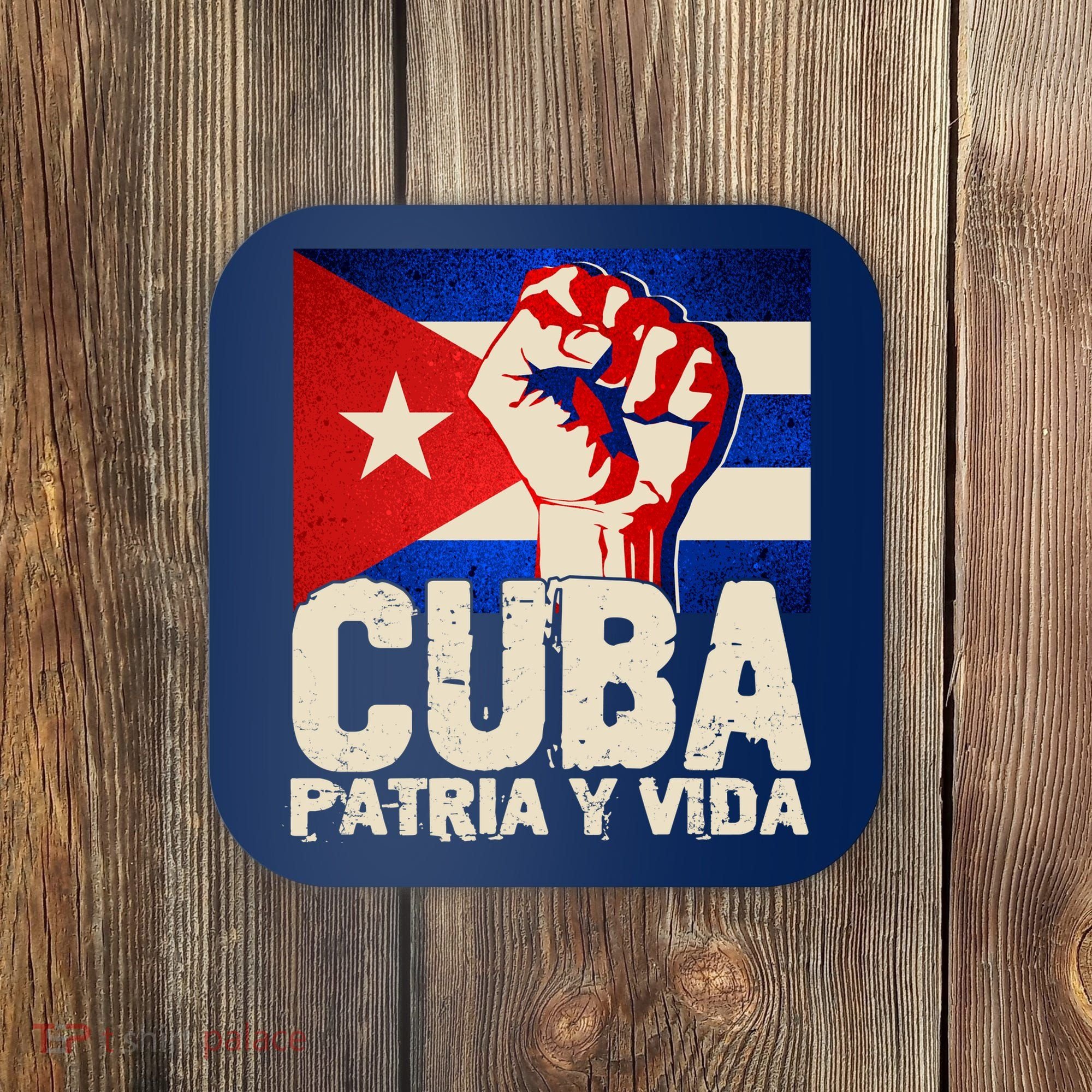 Cuba Patria Y Vida Cuban Flag Protest Fist Coaster