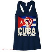 Cuba Patria Y Vida Cuban Flag Protest Fist Women's Tank Top thumb 0