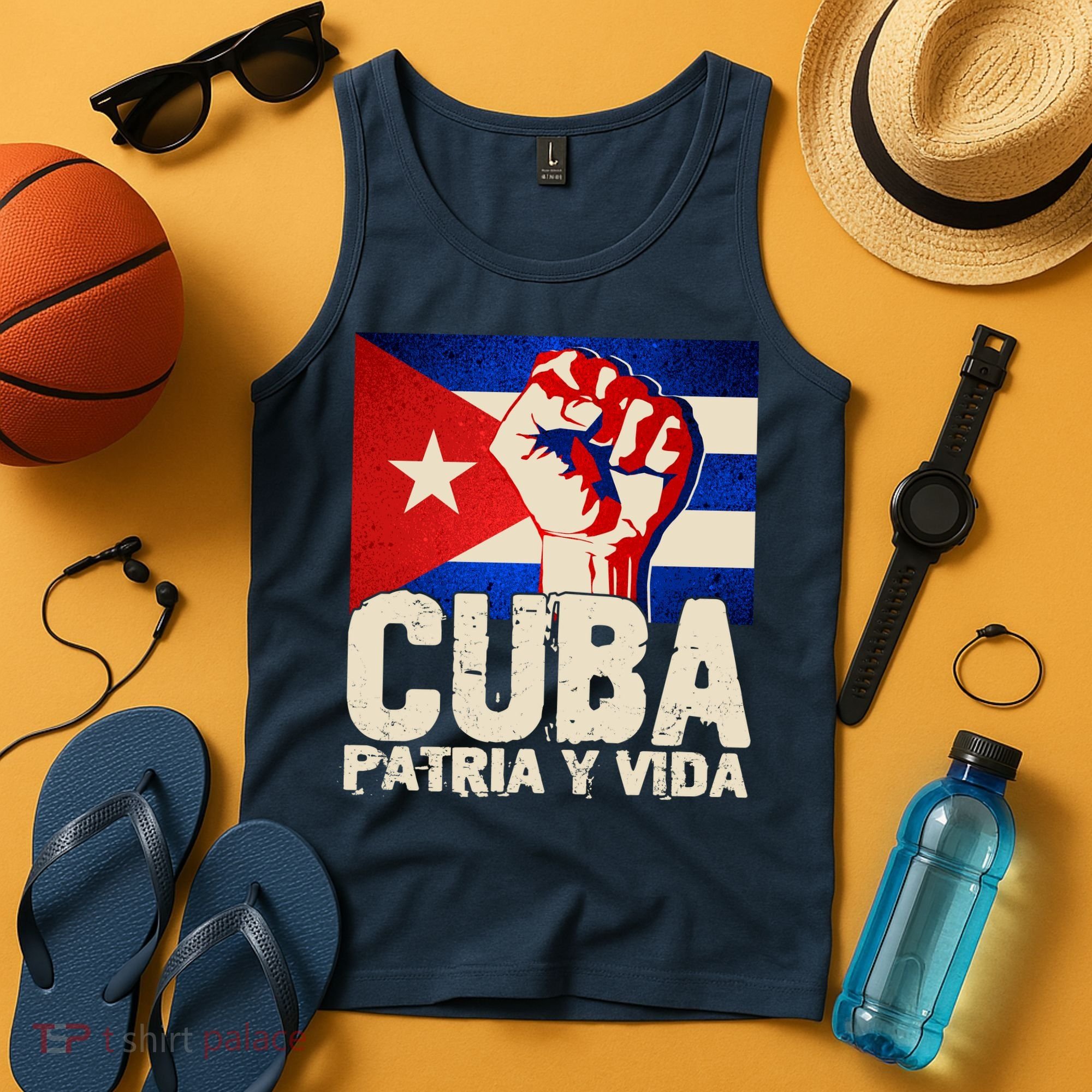 Cuba Patria Y Vida Cuban Flag Protest Fist Tank Top