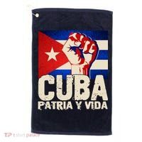 Cuba Patria Y Vida Cuban Flag Protest Fist Golf Towel thumb 0