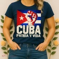 Cuba Patria Y Vida Cuban Flag Protest Fist Women's T-Shirt thumb 2