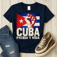Cuba Patria Y Vida Cuban Flag Protest Fist Women's T-Shirt thumb 3