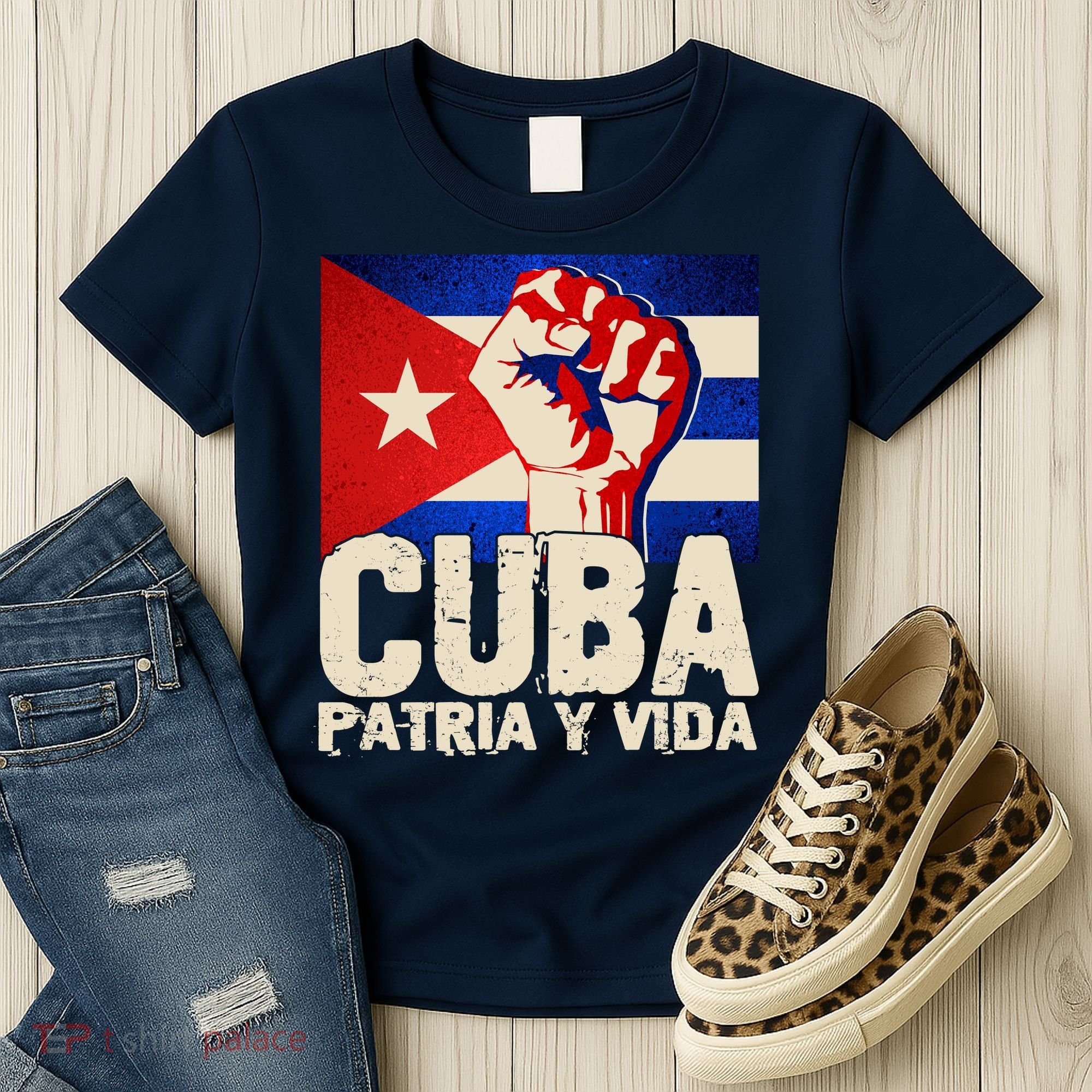 Cuba Patria Y Vida Cuban Flag Protest Fist Women's T-Shirt