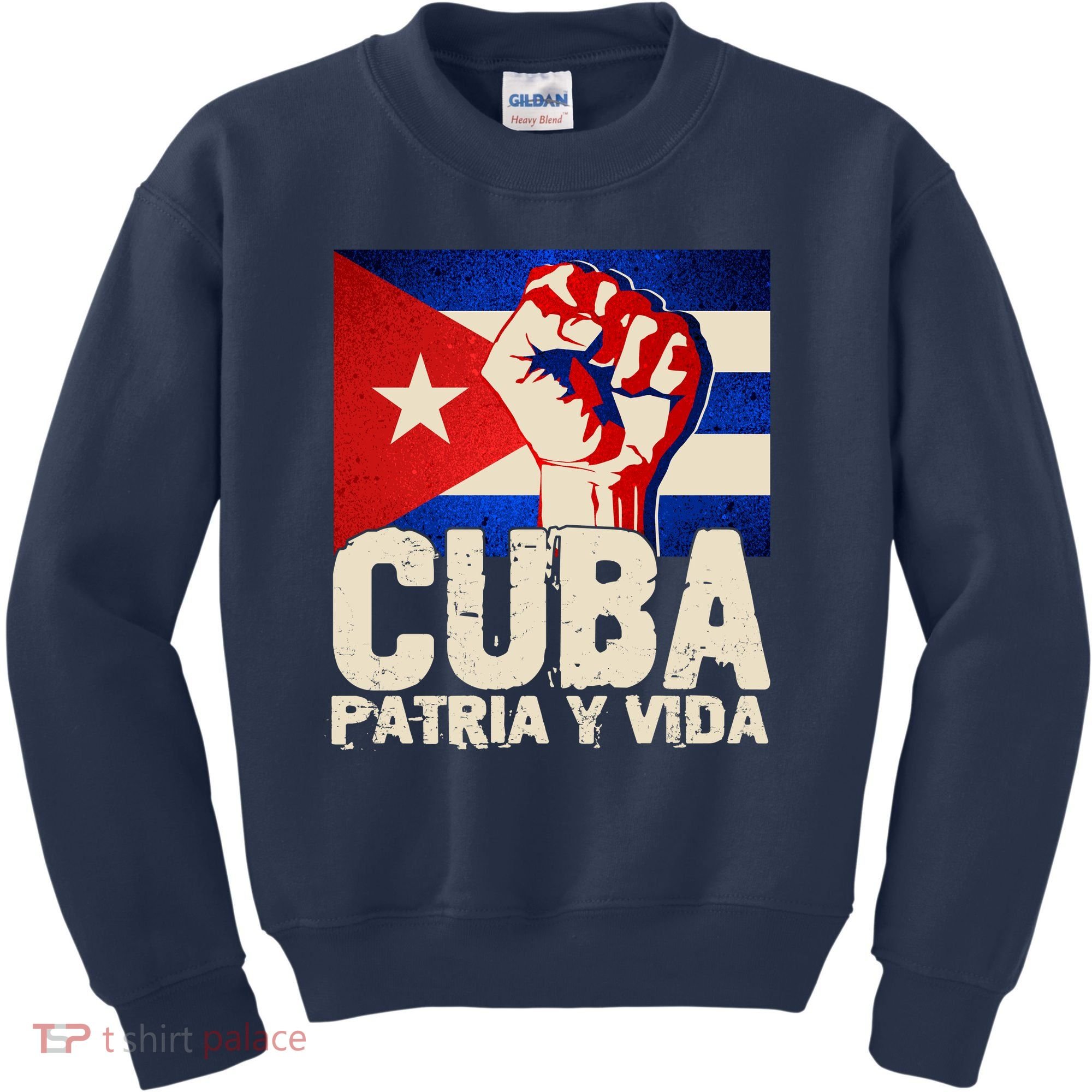 Cuba Patria Y Vida Cuban Flag Protest Fist Kids Sweatshirt