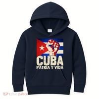 Cuba Patria Y Vida Cuban Flag Protest Fist Kids Hoodie thumb 0