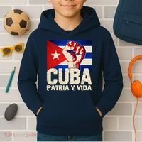 Cuba Patria Y Vida Cuban Flag Protest Fist Kids Hoodie thumb 2