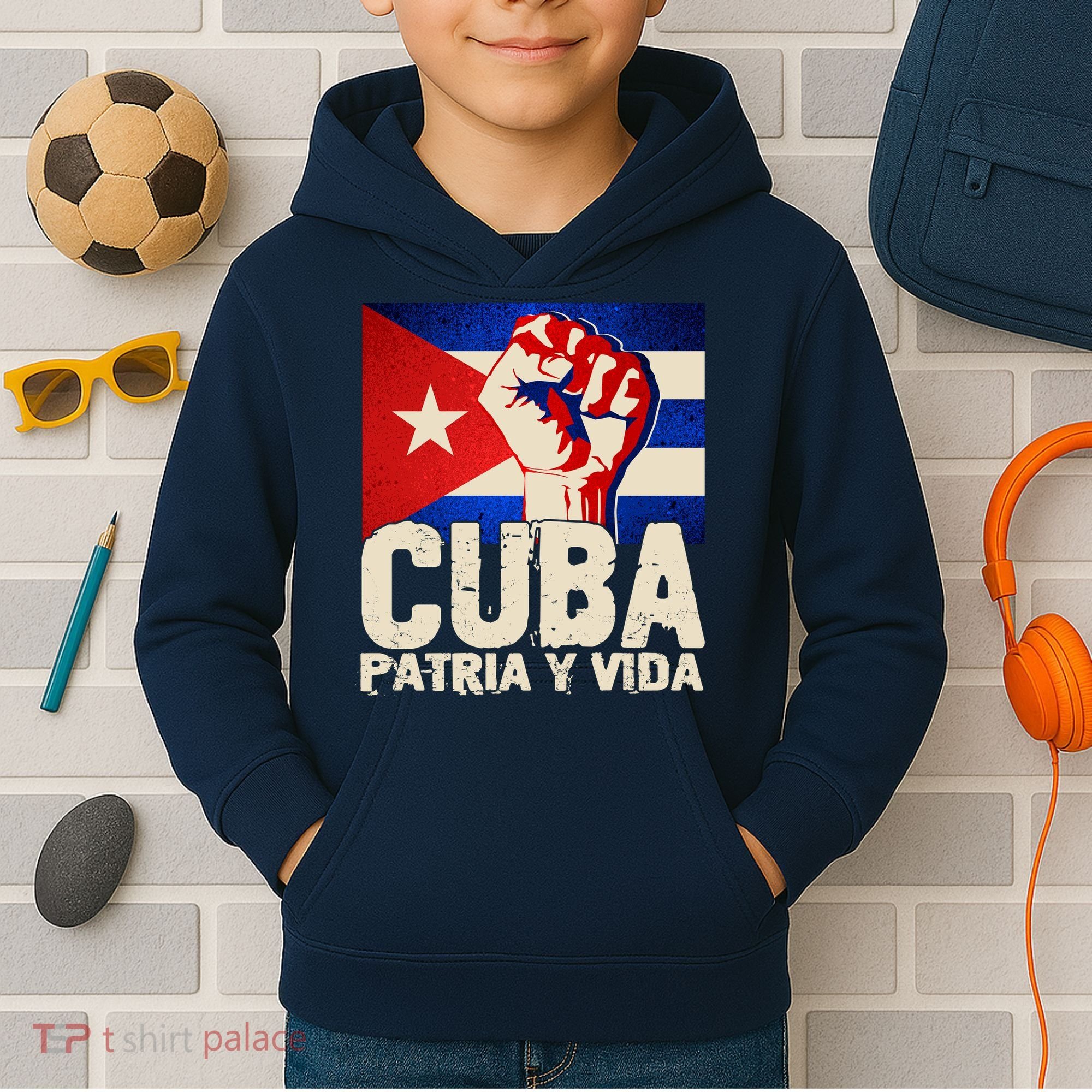Cuba Patria Y Vida Cuban Flag Protest Fist Kids Hoodie