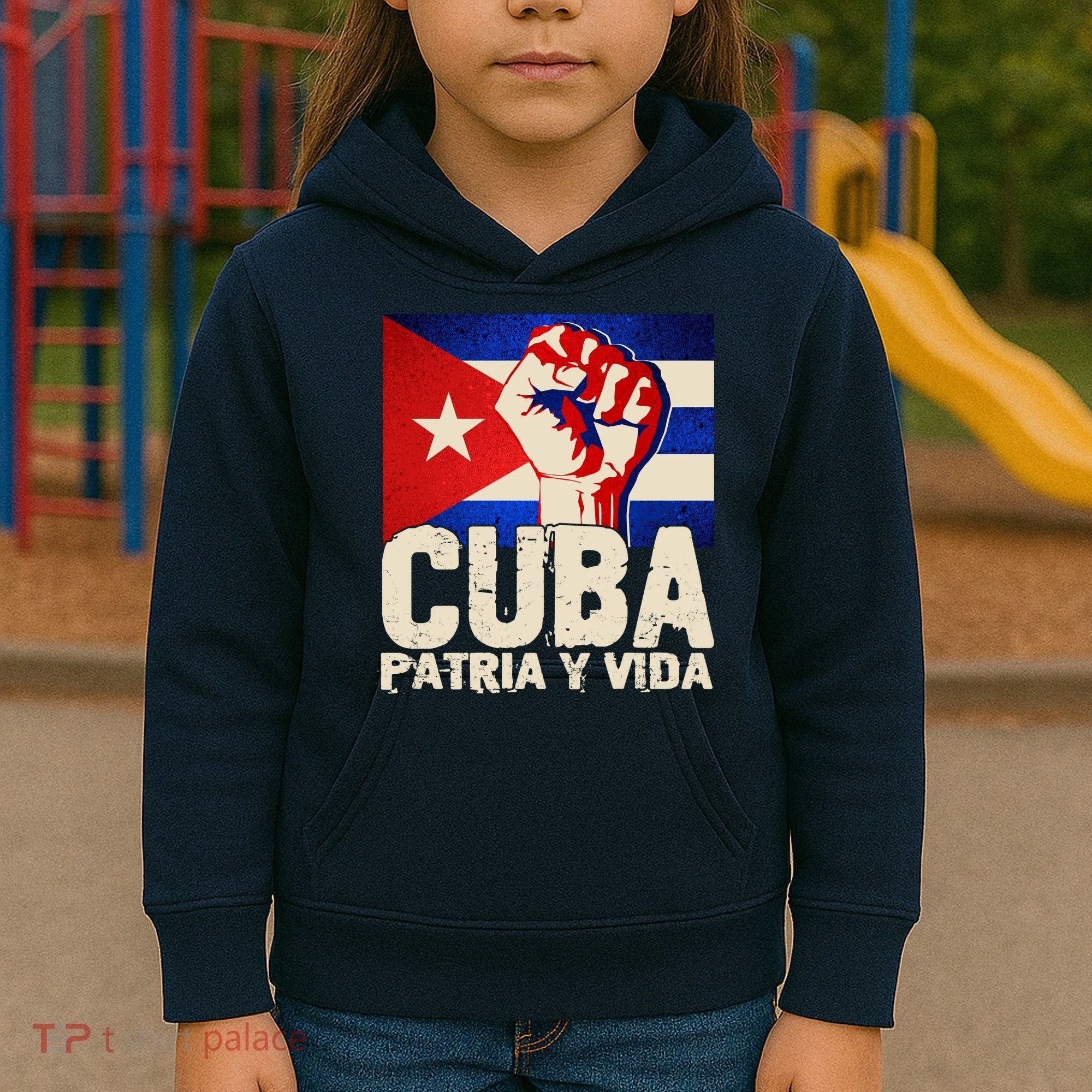 Cuba Patria Y Vida Cuban Flag Protest Fist Kids Hoodie