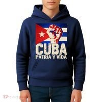 Cuba Patria Y Vida Cuban Flag Protest Fist Kids Hoodie thumb 4