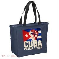 Cuba Patria Y Vida Cuban Flag Protest Fist Tote Bag thumb 2