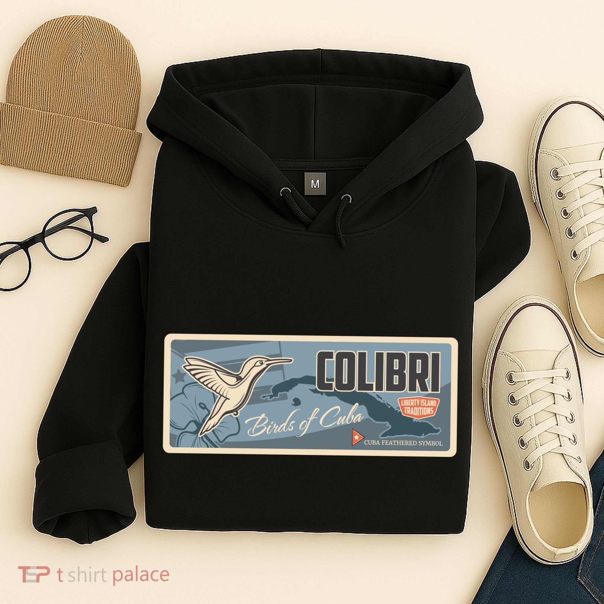 Cuba Travel Retro Banner Bird Watching Colibri Hoodie