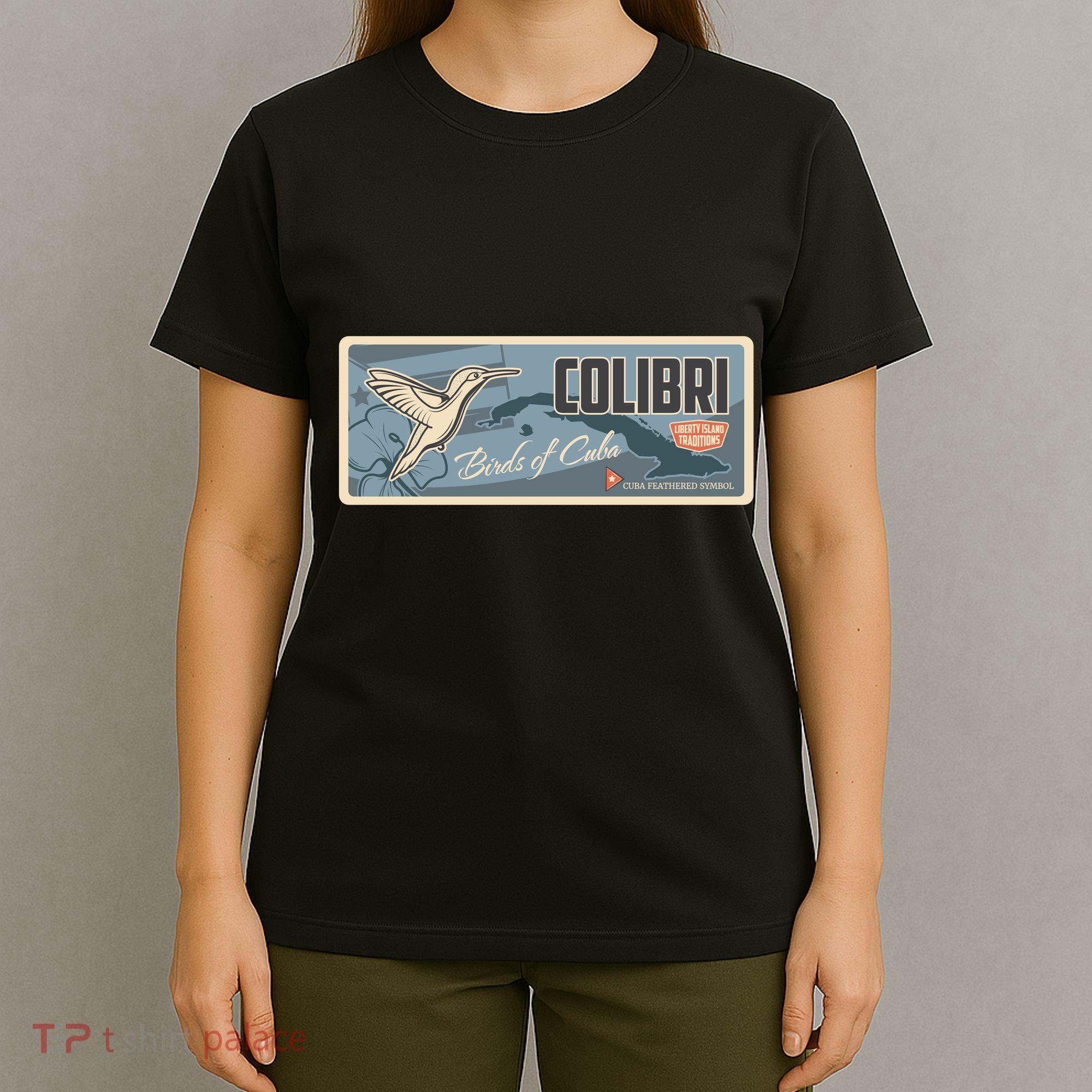 Cuba Travel Retro Banner Bird Watching Colibri T-Shirt