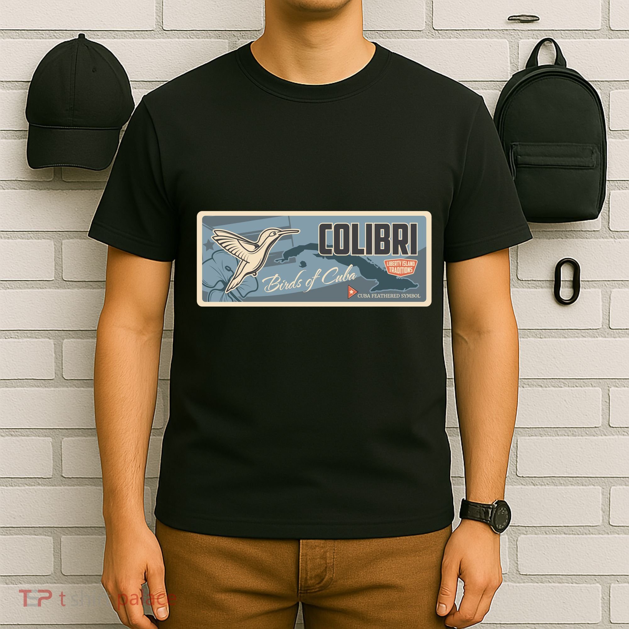 Cuba Travel Retro Banner Bird Watching Colibri T-Shirt