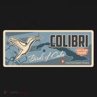 Cuba Travel Retro Banner Bird Watching Colibri Button thumb 1