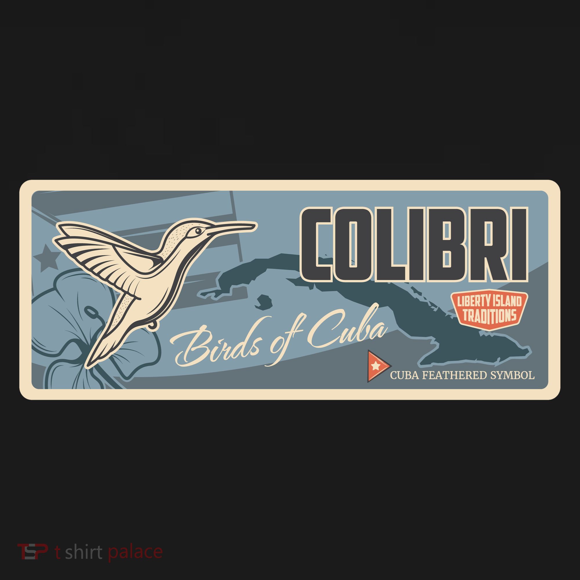 Cuba Travel Retro Banner Bird Watching Colibri Button
