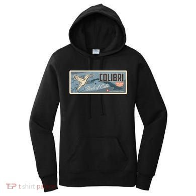 Cuba Travel Retro Banner Bird Watching Colibri Women's Hoodie