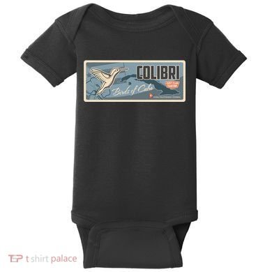 Cuba Travel Retro Banner Bird Watching Colibri Baby Bodysuit