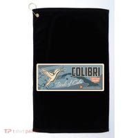 Cuba Travel Retro Banner Bird Watching Colibri Golf Towel thumb 0