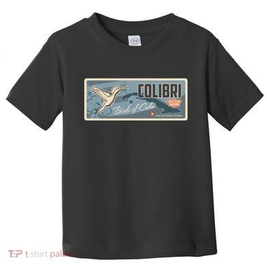 Cuba Travel Retro Banner Bird Watching Colibri Toddler T-Shirt