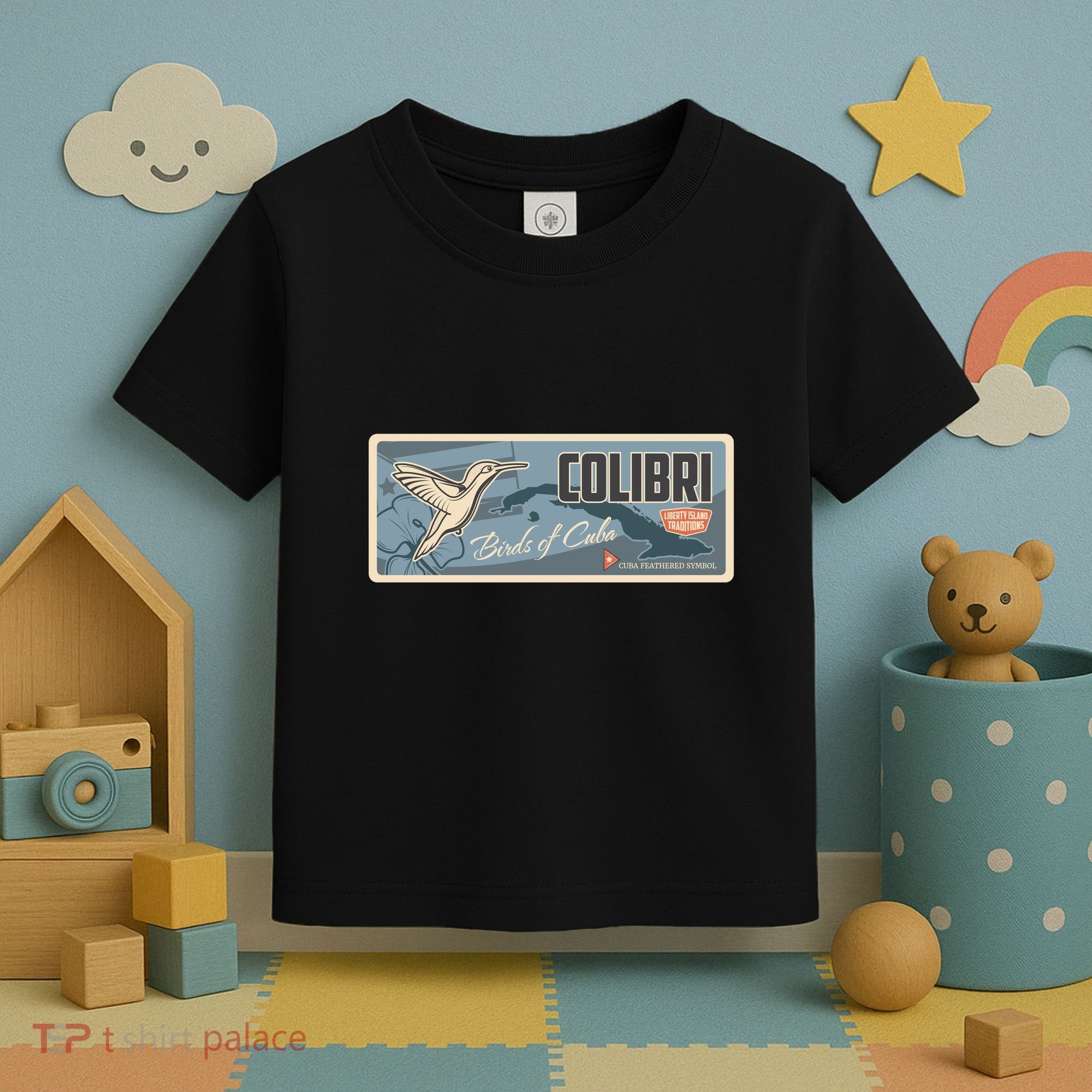 Cuba Travel Retro Banner Bird Watching Colibri Toddler T-Shirt