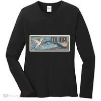 Cuba Travel Retro Banner Bird Watching Colibri Women's Long Sleeve Shirt thumb 0