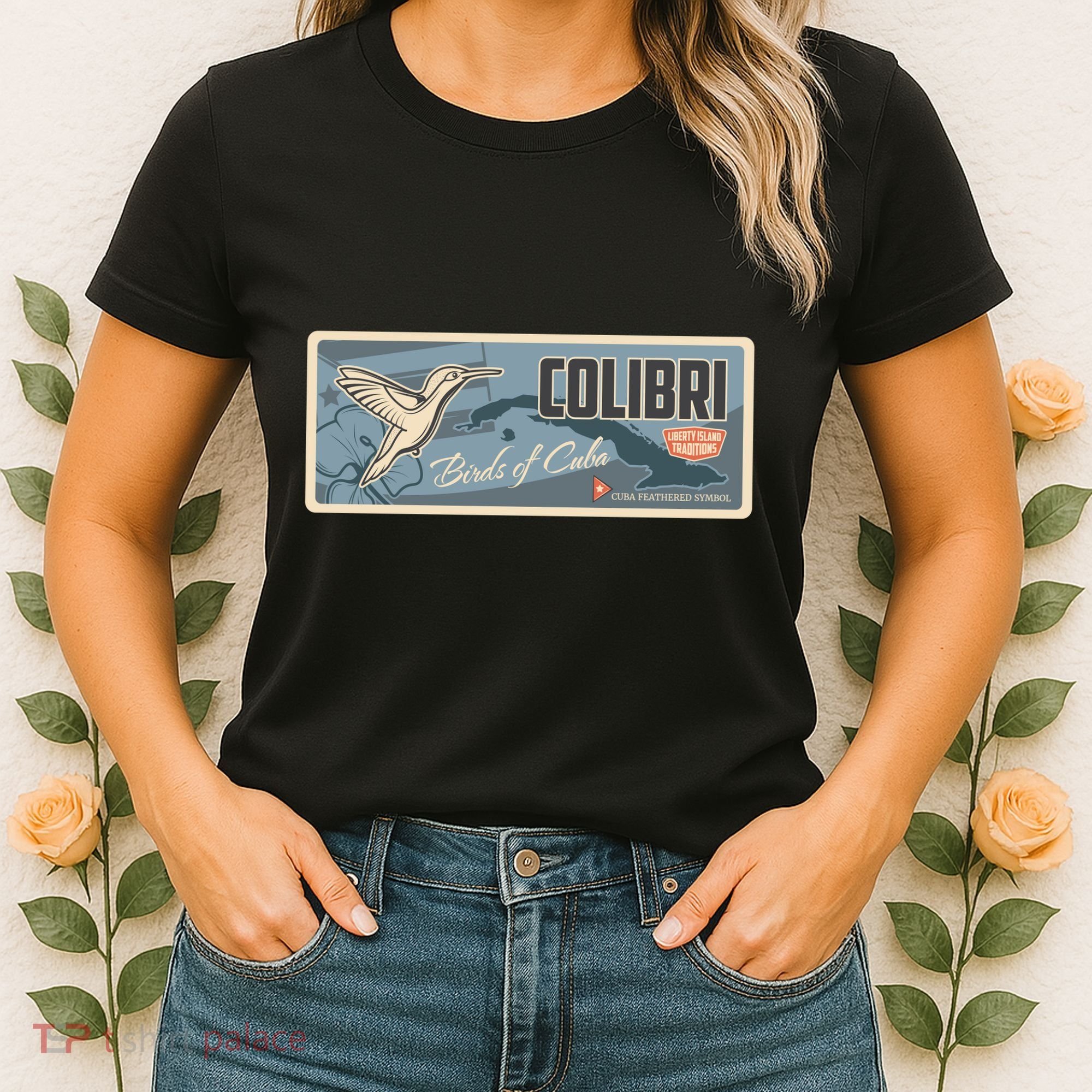 Cuba Travel Retro Banner Bird Watching Colibri Women's T-Shirt