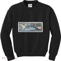 Cuba Travel Retro Banner Bird Watching Colibri Kids Sweatshirt thumb 0