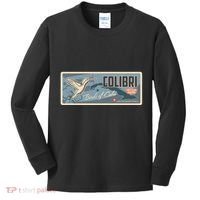 Cuba Travel Retro Banner Bird Watching Colibri Kids Long Sleeve Shirt thumb 0