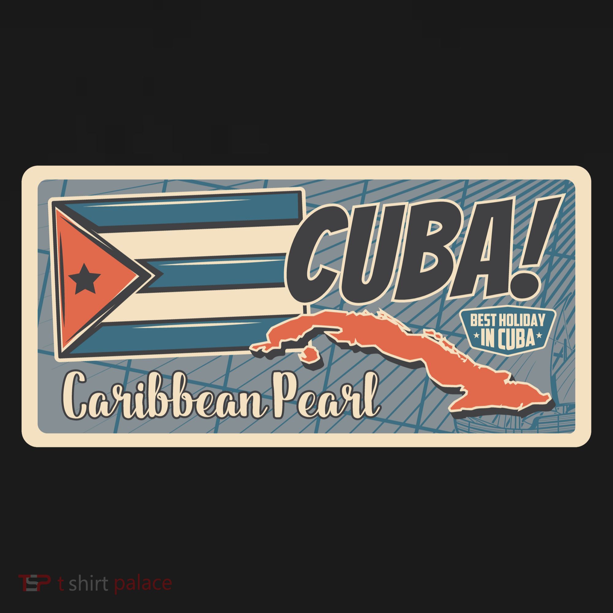 Cuba Travel Retro Banner Caribbean Pearl Backpack