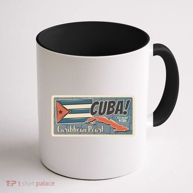Cuba Travel Retro Banner Caribbean Pearl Coffee Mug back