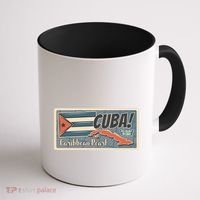 Cuba Travel Retro Banner Caribbean Pearl Coffee Mug thumb 1
