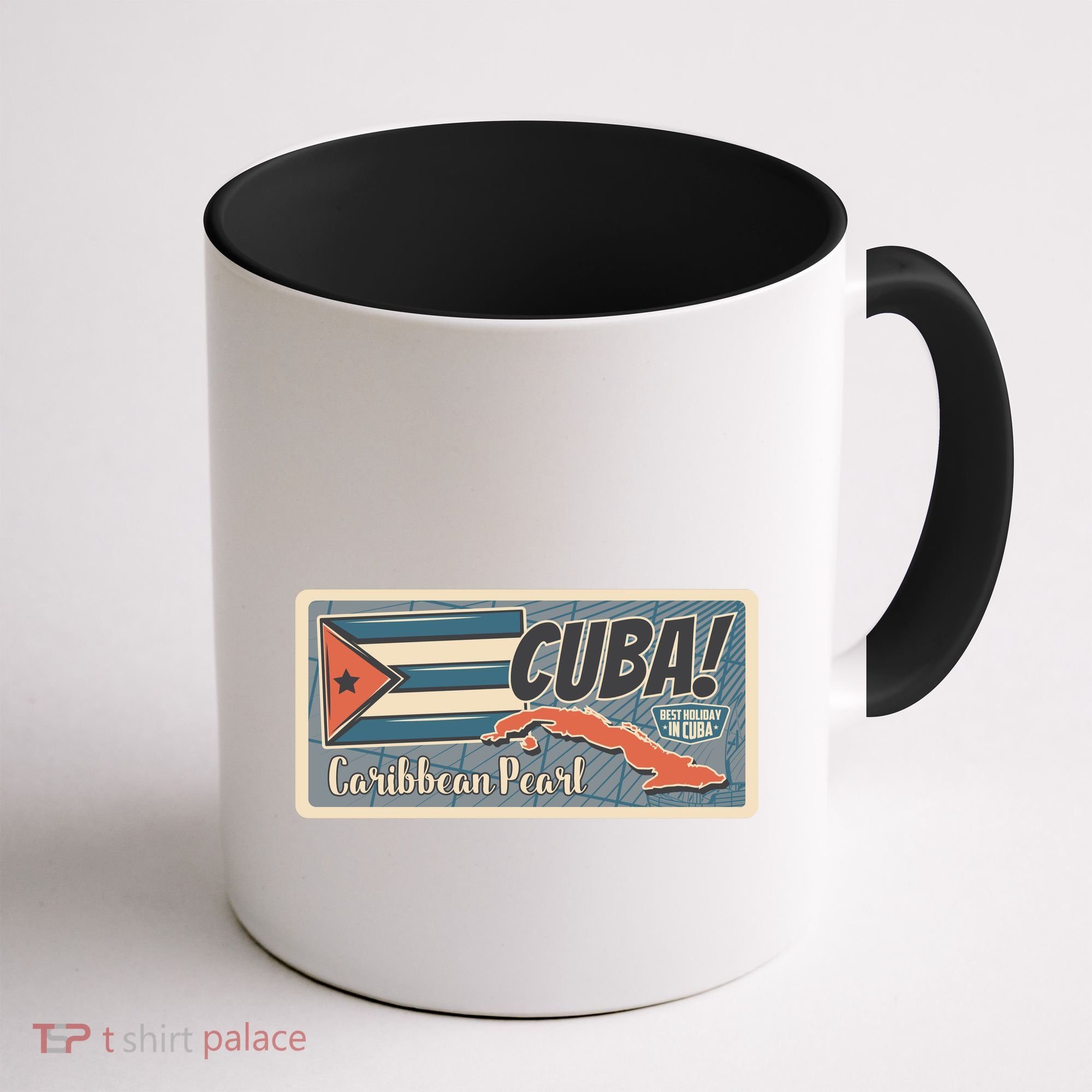 Cuba Travel Retro Banner Caribbean Pearl Coffee Mug